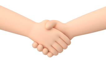 Friendly handshake, business handshake isolated on white