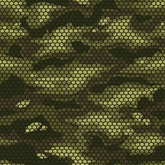 Camouflage seamless geometric pattern. Abstract camo geometric. Print on fabric on clothes. Vector graphics