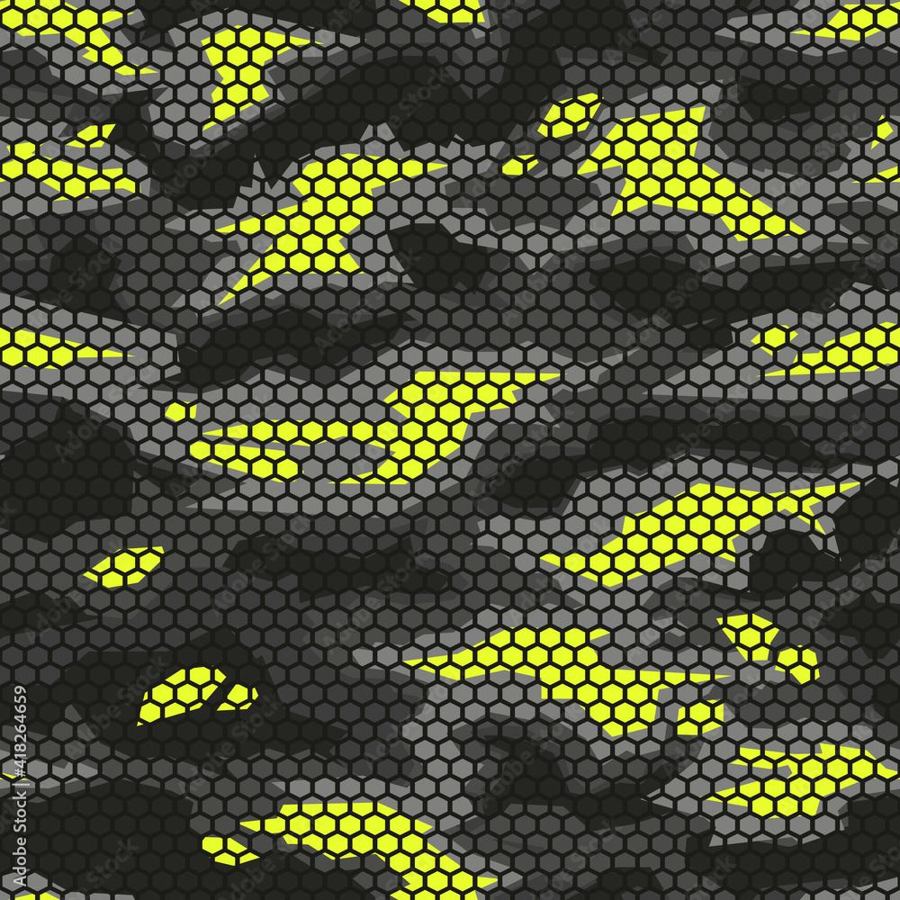 Poster geometric camouflage seamless pattern. abstract modern camo. print on fabric and clothing. vector gr