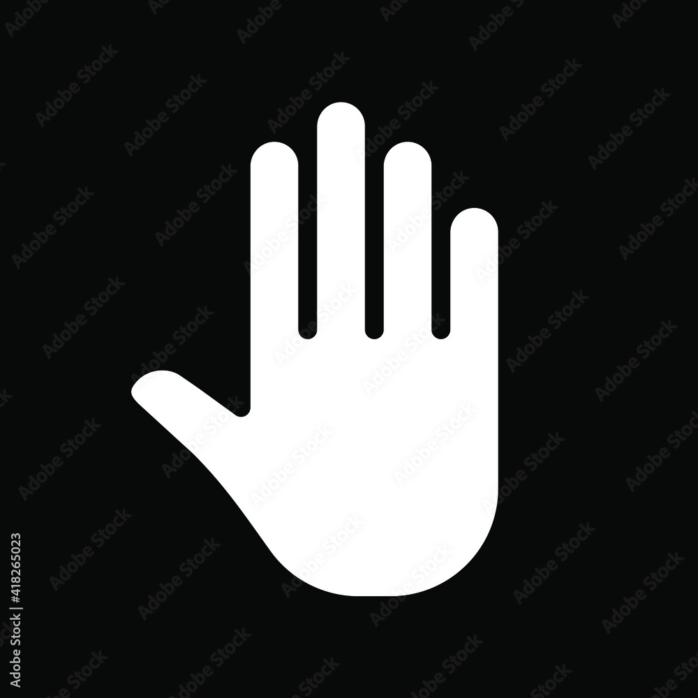 Poster hand vector icon. stop and and no entry prohibition gesture sign. mouse cursor symbol. isolated on b