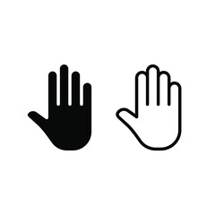 Obraz premium Hand vector icon. Stop and and no entry prohibition gesture sign. Mouse cursor symbol. Isolated on white background.