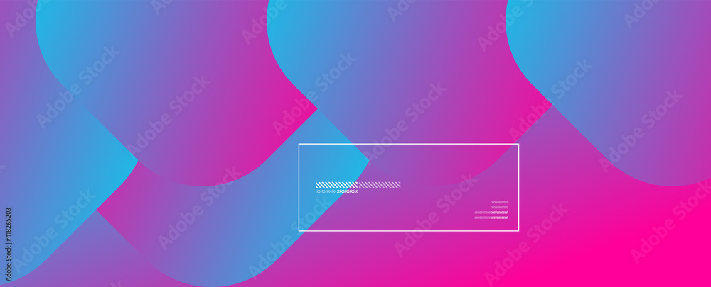 Aufkleber Square shapes composition geometric abstract background. 3D shadow effects and fluid gradients. Modern overlapping forms