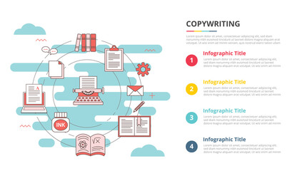 Obraz premium copywriting concept for infographic template banner with four point list information