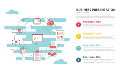 Fototapeta na wymiar business presentation concept for infographic template banner with four point list information