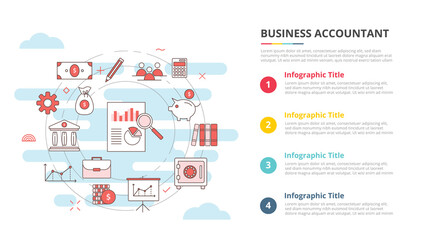 business accountant concept for infographic template banner with four point list information
