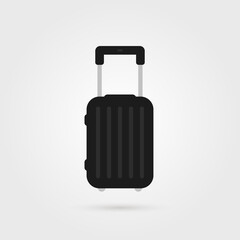 black simple travel suitcase icon