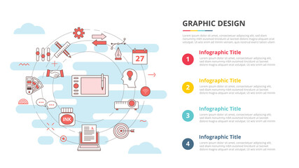 graphic designer concept for infographic template banner with four point list information