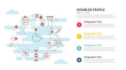 disabled day concept for infographic template banner with four point list information