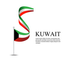Obraz premium Kuwait FLAG Vector Template Design Illustration