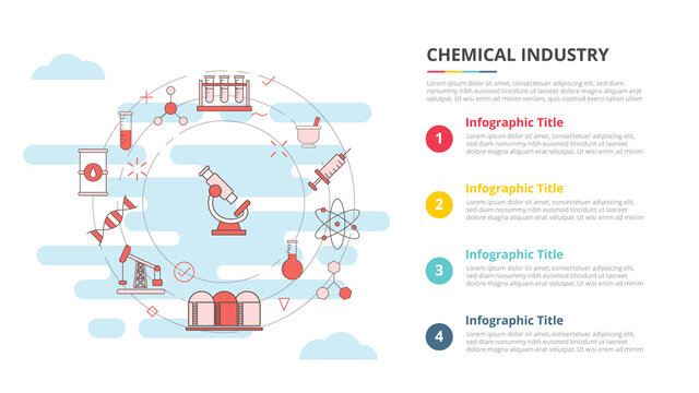 chemical industry concept for infographic template banner with four point list information