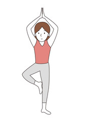 ヨガのポーズ（木のポーズ）