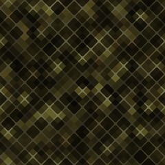 Vector patchwork background with brown khaki and olive tiles geometric ornament