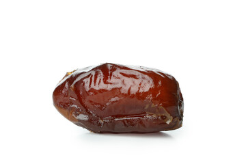 Single dried date isolated on white background