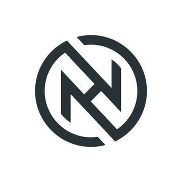 Creative abstract letter hn logo design. Linked letter nh logo design.