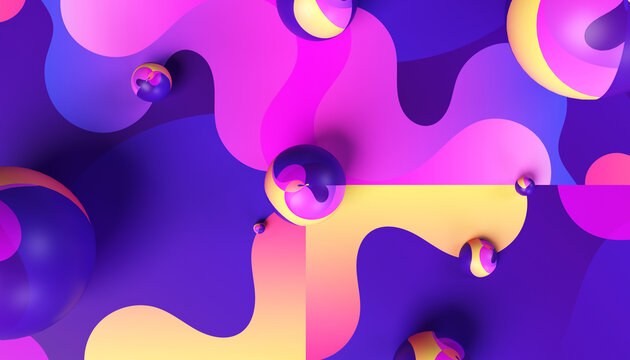 3d illustration picture of colorful balls. Abstract wallpaper and background.