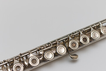 Diagonal view of flute on white