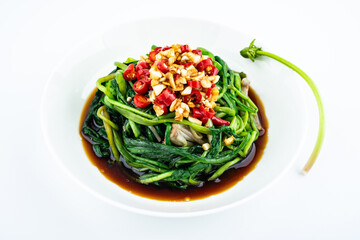 Seasonal wild vegetables in spring with dandelion