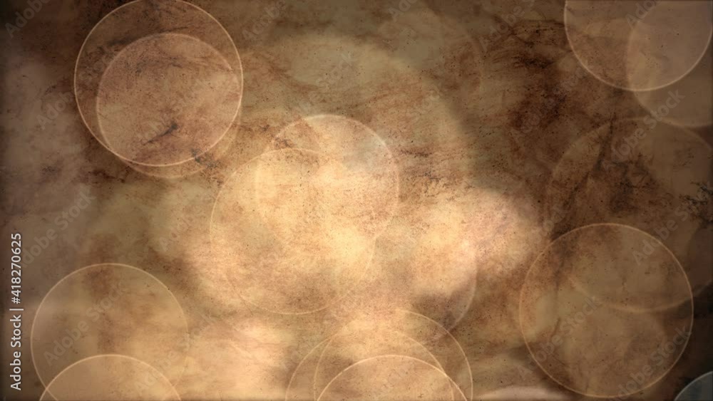 Poster abstract circular bokeh animation on old paper texture or rocky texture background. abstract blurred