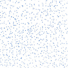 Seamless hand drawn pattern. Chaotic blue marker dots