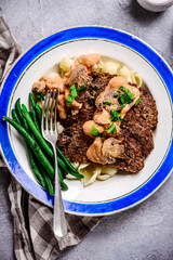 Meatloaf stroganoff.selective focus..style rustic