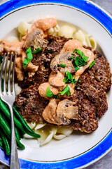 Meatloaf stroganoff.selective focus..style rustic