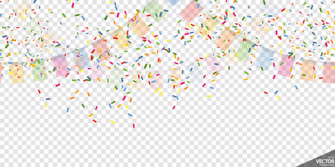 colored garlands and confetti party background