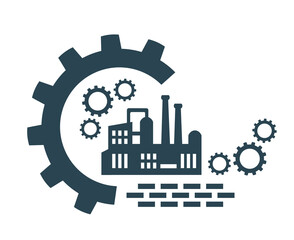 Naklejka premium Vector icon, factory logo, factory logo. Industrial facility.