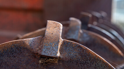 iron with rust from old farm machinery