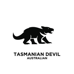 fierce tasmanian devil national zoo vector icon black logo illustration graphic design for company logo identity.