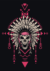 Sacred Apache Skull Head Vector
