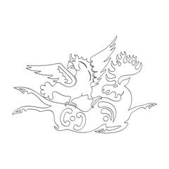 vector monochrome icon with ancient Scythian art. Plaque with animal motifs for your project