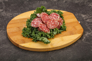 Iberian pork Fuet sausage slices