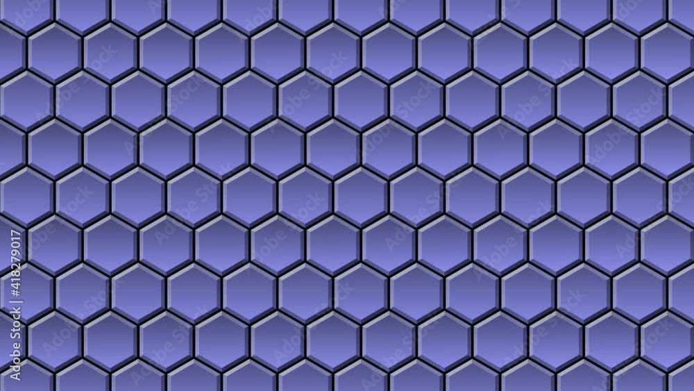 Poster abstract motion background of graphic elements in 4k - mosaic of hexagons with color changing - endl