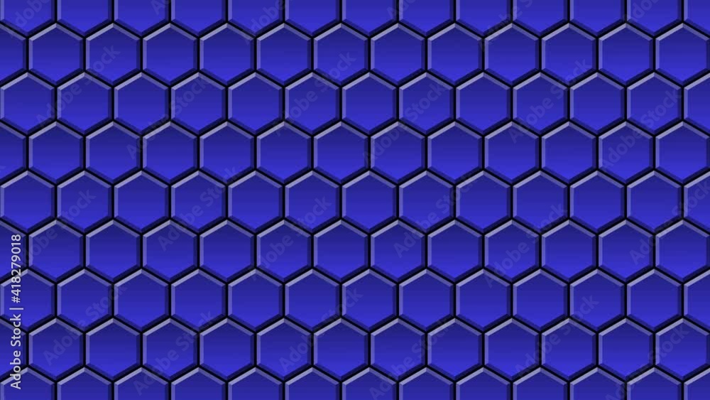 Poster abstract motion background of graphic elements in 4k - mosaic of hexagons with color changing - endl