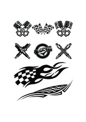 racing emblem packaging vector