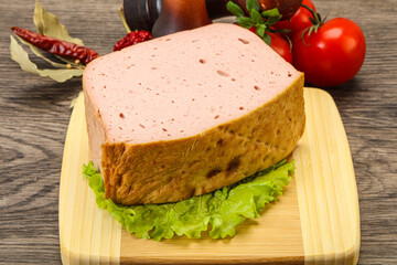 Homemade baked traditional meat loaf