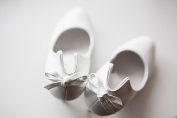 Gorgeous wedding shoes on a white background