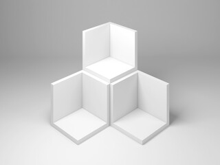 Empty boxes, package mock up. 3d rendering