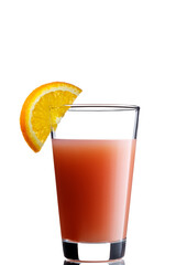 Glass of fresh juice isolated on white