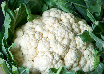Fresh organic cauliflower. Close up