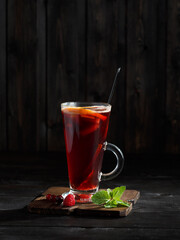 Coctail on the wood background