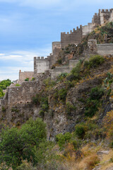 Fototapeta na wymiar Vista parcial del castillo de Sagunto, en la provincia de Valencia. Comunidad Valenciana. España. Europa