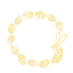 Easter Frame. Spring greeting card. Holiday illustration.