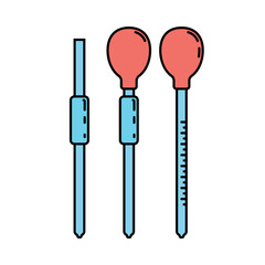 Line color medical pharmaceutical icon retort dropper. Professional equipment symbol. Science pharmacy medic, chemistry background emblem element. Laboratory glass. Vector medical outline illustration