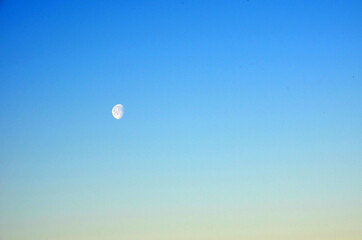 moon in the blue sky