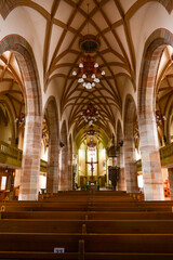 Fototapeta na wymiar Innenansicht der Stadtkirche (Balingen)