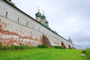 View of the walls and temples of the Assumption Goritsky Monastery. Pereslavl-Zalessky, Yaroslavl...