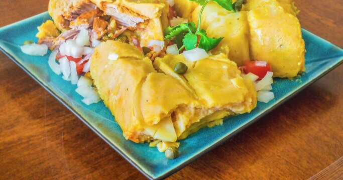 Zoom in to a Nacatamal of the Nicaraguan cuisine