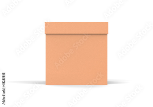 Download Brown Square Cardboard Packaging Box Mockup Kraft Paper Box Mock Up Template On Isolated White Background 3d Illustration Wall Mural Devrawat21