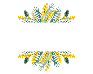 Frame made of mimosa threads with place for text.